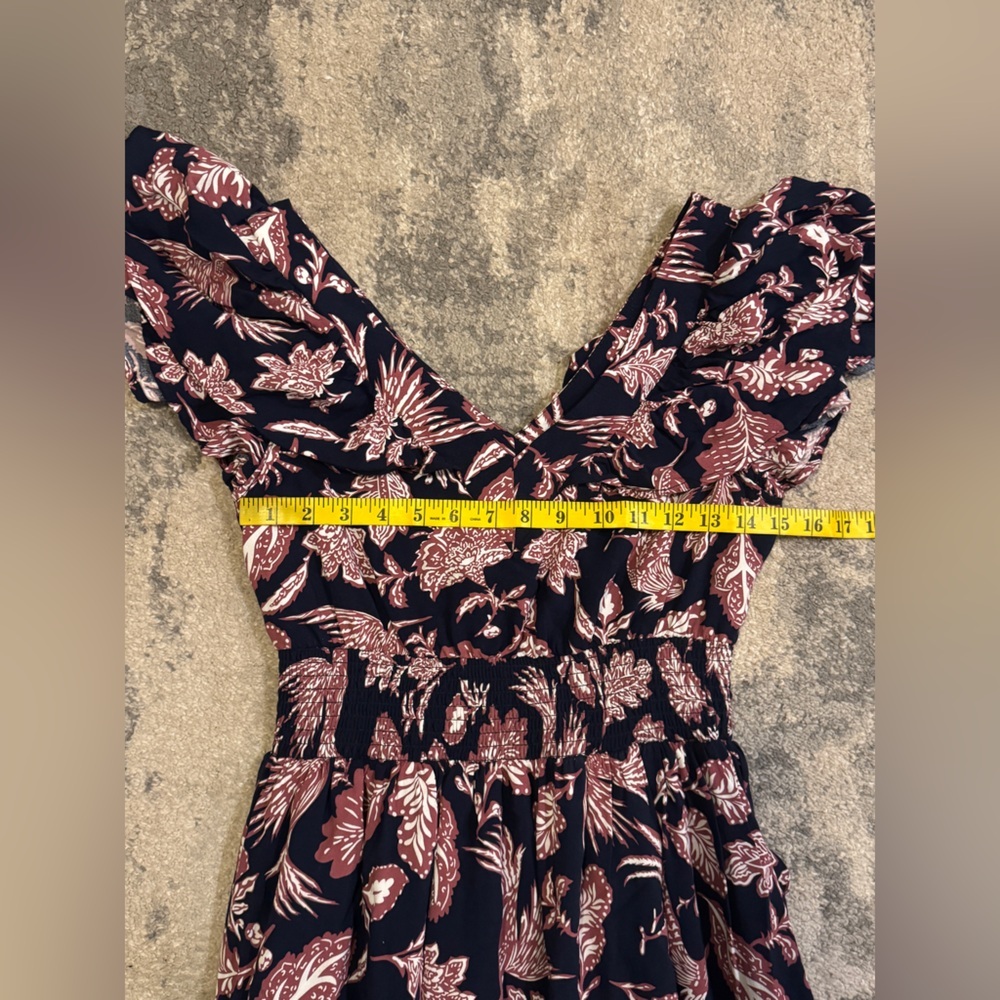 Maurices Navy Blue and Pink Floral Maxi Dress - Picture 6 of 8